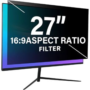 Computer Privacy Screen Filter 27 inch,Removable 16:9 Widescreen Monitor Privacy Screen,Anti Glare Blue Light Privacy Shield,Support Two Side use