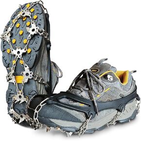Non-Slip Gripper Spikes for Shoes and Boots - 26 Stainless Steel Spikes for Superior Traction on Ice and Snow - Shoe Talons Anti-Slip Design for Safe Walking, Jogging, Climbing, and Hiking