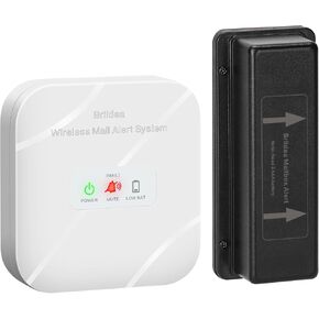 Briidea Mailbox Alarm, Wireless, Battery Powered, White, 500ft Range, LED Flash & Sound Alerts, Low Battery Reminder, Easy Installation, Secure Your Mail & Never Miss an Alert in Kuwait
