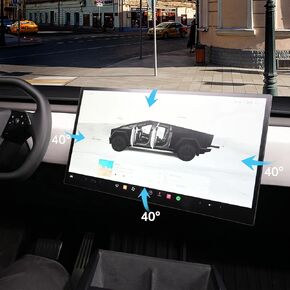 Cybertruck Accessories 4-Way Adjustable Screen Tilt & Swivel Mount for 2024 Tesla Cybertruck Center Console Navigation - Rotating Holder for Original Console Screen