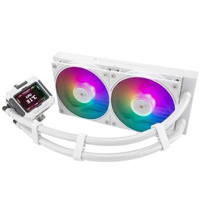 Thermalright FW 240 White ARGB V2-240mm AIO CPU Liquid Cooler,IPS LCD Screen with 320 * 240 Resolution,for AM4/AM5&Intel LGA1700,"2.4 inch"Screen for Images and Double Fans-White