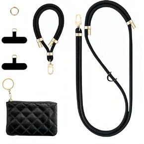 Clip and Go Strap For Phone with Wallet Crossbody Cell Phone Lanyard Crossbody Clip and Go Phone Strap with Wallet