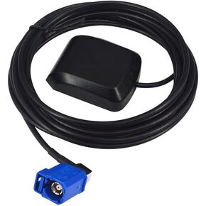 Vehicle Waterproof Active GPS Navigation Antenna Fakra C Blue GPS Antenna with RG174 3M Cable Magnetic Base for Car Truck SUV Head Unit MFD2 RNS2 RNS 510 MFD3 RNS-E Cars Jeep VW Audi