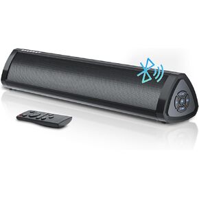 Desobry 16 inch Sound Bar for Smart TV, Small Soundbar with Surround Sound System, Bluetooth Sound Bar with HDMI/ARC/AUX/Coaxial/Optical/USB, Soundbar Speaker for Projector, TV, PC, Table Mountable