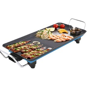 Indoor Electric Grill Non Stick Practical Multifunctional Stove Top Flat Griddle with Original Flavor for Indoor BBQ Hotpot Cooking (US)