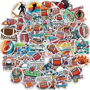 Football Stickers Gifts,100PCS Waterproof Vinyl Football Themed Sticker for Boys Kids Water Bottle Helmet Skateboard Scrapbooking