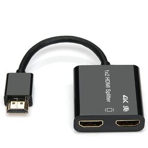 HDMI Splitter 1 in 2 Out, 4K HDMI Splitter for Dual Monitors Duplicate，Support1080P/4k30/60 /3D，PC,PS4,X-BOX, Blu-Ray, DVD player,HDTV,Etc