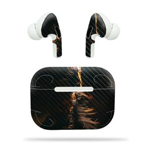Carbon Fiber Headphone Skin Compatible with Apple AirPods Pro - Fissure - Premium 3M Vinyl Protective Wrap Decal Cover - Easy to Apply | Crafted in The USA by MightySkins