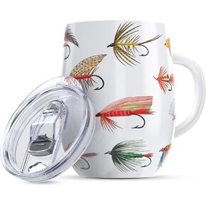 Greenline Goods 12oz Lures Insulated Tumblers with Lids – Stainless Steel Tumblers for Hot & Cold Beverages, Elegant Coffee Tumbler Mug Design – Insulated Tumblers With Lids