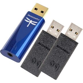 AudioQuest Dragonfly USB Stick DAC حزمة DAC مع AudioQuest JitterBug (2 pack) مرشح ضوضاء الطاقة USB - الكوبالت in Kuwait