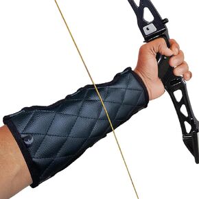 Archery Arm Guard for Men Women, Vegan Leather, Adjustable Fit, 3 Hook & Loop Fasteners, Perfect Hold, Bow Archery Protect 3 Strap Guard, Arm Guard Forearm Protector