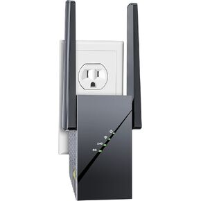 2025 WiFi6 Extender Signal Booster up to 12k+sq.ft and 99 Device, 2400Mbps High-Speed Internet Repeater, 10X Faster Signal Wireless Amplifier with Gigabit Ethernet Port, Mesh WiFi, 1-Tap Setup