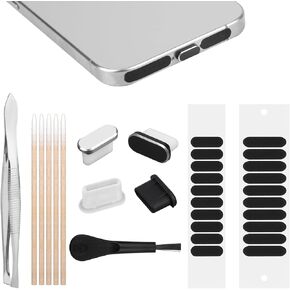 4pcs USB C Dust Plugs and 20pcs Phone Speaker Covers, USB C Port Covers Anti Dust Charging Port Covers Phone Speaker Protector for iPhone 15 16 Series and All Type C Devices