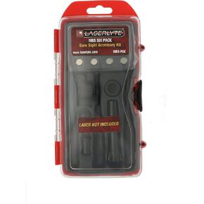 LaserLyte MBS-PAK Universal Laser Bore Sight Accessory Kit with Bubble Level, Daylight Target, Shotgun Adapters, Extra Batteries and Carrying Case Black 8" x 5.5" x 1.75"