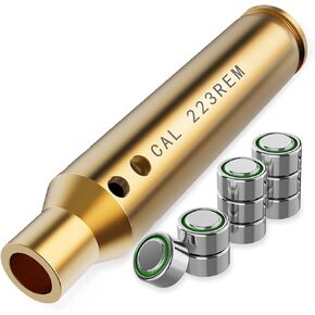 Marmot Bore Sight Cal .223 Rem 5.56mm Boresight 223 Bore Sight NATO Red Laser Boresighter for Cal 223 556 with 3 Sets of Batteries