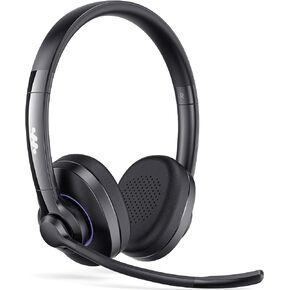 Necode Bluetooth Headset, Wireless Headset with Noise Cancelling Microphone & Mic Mute, 55Hrs Working Time On Ear Bluetooth V5.3 Headphones for Cell Phones Laptop Computer