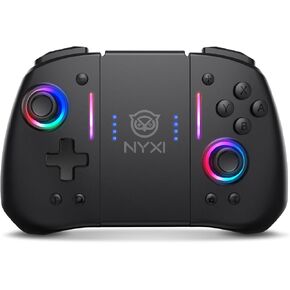 Nyxi Hyperion Meteor Light اللاسلكي اللاسلكي مع 8 ألوان LED للمفتاح/التبديل OLED ، وحدة تحكم التبديل مع مصابيح RGB ، قابلة للبرمجة ، 6 محاور ، توربو واهتزاز in Kuwait