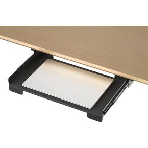 20 Inch Under Desk Mounted Sliding Loptop Drawer, Desktop Extension Pull-Out Laptop Tray for Office Desk, Extra Storage Organizer for Sit Stand Workstation