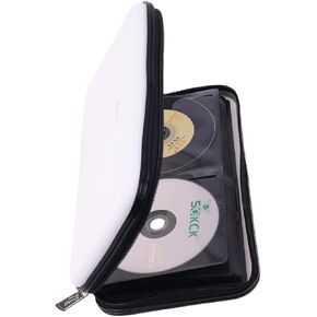 CD DVD Case, 72 Capacity Heavy Duty Wallet, DVD CD Case Holder for Car, Hard Shell Sturdy case, CD Disk Holder, DVD disc Binder, Booklet, Protective Blu-ray Wallet (72 Capacity,Dark green)