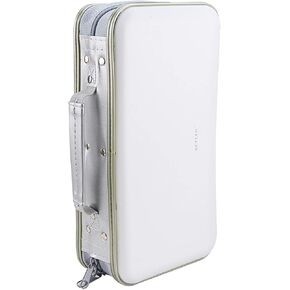 CD DVD Wallet, Wismart 96 Capacity Heavy Duty Sturdy DVD Storage Hard shell CD Disk Holder DVD Case VCD Wallets Blu-ray Media Case Storage Holder Organizer Wallet,96 Capacity (White)