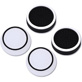 Thumb Grips for PS Portal, Soft Silicone Thumbstick Cover Anti-Scratch Thumb Grips Caps Analog Stick Covers Full Protection Joystick Caps Accessories for PS Portal (4 Pcs) - Black & White