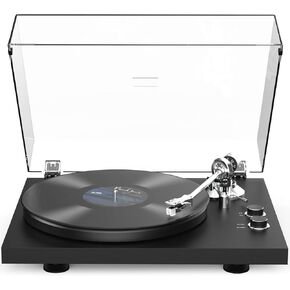 Turntables Record Player Wireless Output Connectivity Vinyl Player Belt-Drive Turn Tables Support 33&45 RPM Speed Phono Line Output USB Digital to PC Recording ATN3600L MM Cartridge Black