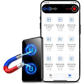 128GB(9200Hour) Voice Recorder, 3072Kbps Voice Activated Recorder,Audio Recorder with Magnetic Function,Recording Device, Digital Voice Recorders with Playback,Ideal for Lectures, Meetings, Interviews