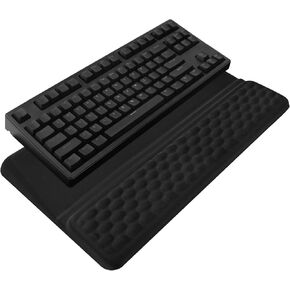 Computer Keyboard Stand with Wrist Rest, Ergonomic Tilted Keyboard Holder - Keyboard Riser with Wrist Pad - Keyboard Tray Support for Office Home - Black