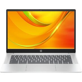 HP 14a Chromebook in Sparkly White 14in HD Intel Quad Core up to 3.7Ghz 4GB DDR5 128GB Storage WiFi Webcam 4K Grahics Chrome OS (14a-nf – Renewed)