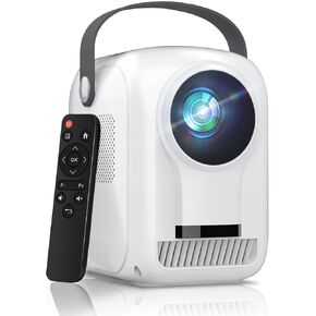 [10000+ Built-in Apps] Portable Smart Projector 4K, Movie TV Home Theater Small Mini Projector with Electric Focus, Keystone, 800 ANSI, WIFI6& Bluetooth Projector for Bedroom Outdoor, MAX 300'' Screen