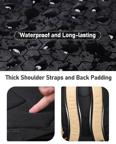Vangue Fishing Backpack with Rod Holders Waterproof Rain Cover Large Tackle Box Store Fishing Accessories for Fishing Camping Hiking Gift for Men Father (beige) in Saudi Arabia