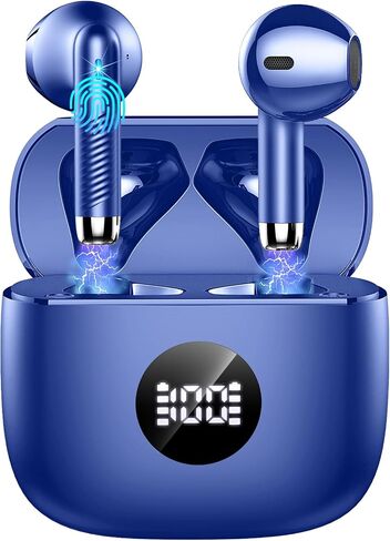 Wireless Earbuds, Bluetooth 5.4 Ear Buds LED Power Display Headphones Bass Stereo, Bluetooth Earbuds in-Ear Noise Cancelling Mic, 40H Playback Mini Case IP7 Waterproof Sports Earphones for Android iOS in Saudi Arabia