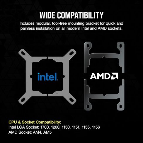 CORSAIR ICUE LINK H100I RGB CPU CPU مبرد - 240 مم AIO - معجبين QX120 RGB - FITS Intel® LGA 1700 ، AMD® AM5 - ICUE LINK SYSTEM HUB المضمّن - الأسود (متجدد) in Kuwait