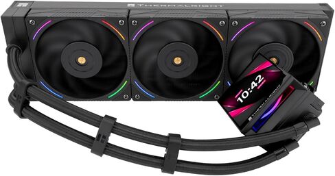 Thermalright Hyper Vision 360 ARGB Black AIO CPU Liquid Cooler,IPS LCD Screen with 480x480 Resolution,for AM5/Intel LGA1851/1700,3.95in Magnet-Absorbent LCD Screen for Images,Black CPU Water Cooling in Saudi Arabia