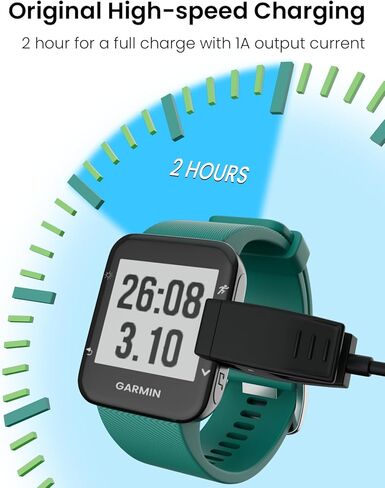 2Pack شحن مقطع ل Garmin النهج S20/G10 Forerunner 235/35/64/230/630/645/645 الموسيقى/735xt/vivomove HR/LILY/LILY 2 كابل بيانات مزامنة الشاحن البديل [3.3ft] in Kuwait