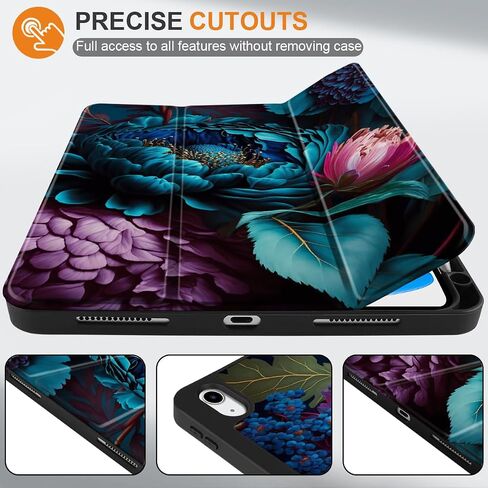 حافظة MEEgoodo لجهاز iPad A16 الجيل الحادي عشر 11 بوصة 2025/iPad الجيل العاشر 10.9 بوصة 2022، غطاء كمبيوتر لوحي مع حامل ثلاثي الطي + حامل أقلام + تنبيه/غفو تلقائي + غطاء خلفي ناعم من مادة TPU، أبيض منقط ووردي in Kuwait