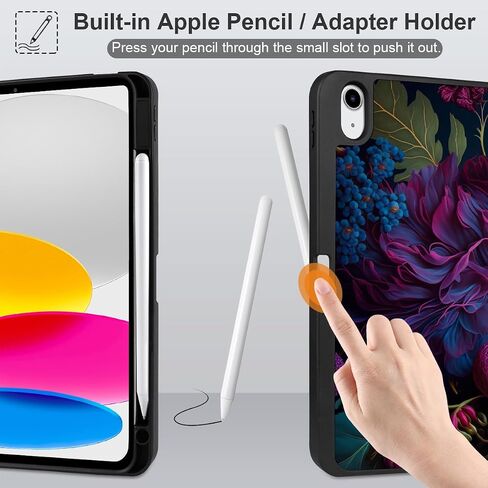 حافظة MEEgoodo لجهاز iPad A16 الجيل الحادي عشر 11 بوصة 2025/iPad الجيل العاشر 10.9 بوصة 2022، غطاء كمبيوتر لوحي مع حامل ثلاثي الطي + حامل أقلام + تنبيه/غفو تلقائي + غطاء خلفي ناعم من مادة TPU، أبيض منقط ووردي in Kuwait