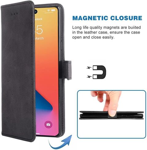 Asuwish Compatible with iPhone 14 Plus 6.7 inch Wallet Case Leather Wrist Strap Lanyard Flip Cover Card Holder Cell Phone Cases for i-Phone 14+ iPhone14Plus 5G i i14 + iPhone14 14Plus Women Men Black in Saudi Arabia