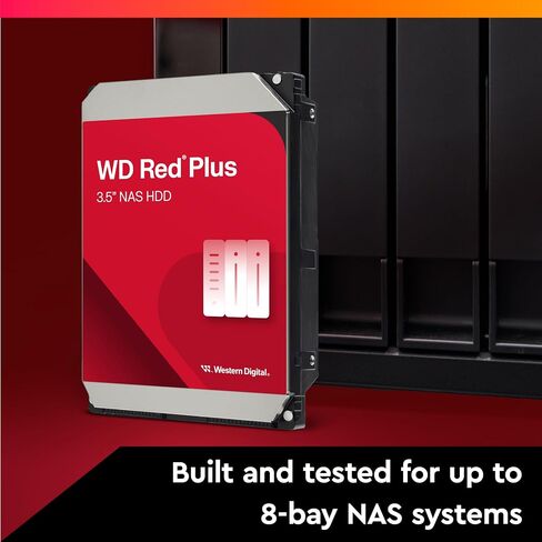 Western Digital 10TB WD Red Plus NAS Internal Hard Drive HDD - 7200 RPM, SATA 6 Gb/s, CMR, 256 MB Cache, 3.5" - WD101EFBX (Renewed) in Saudi Arabia
