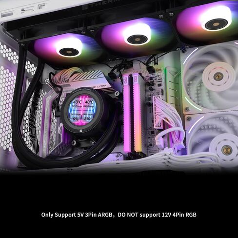 Thermalright Core Vision 360 Black Argb Cpu Aio Cooler ، شاشة IPS LCD بدقة 480 * 480 ، من أجل AM5 & Intel 1700/1851 ، مشعاع مبرد بمواصفات 360 عالية الأداء مع 2.1 بوصة قابلة للإزالة in Saudi Arabia