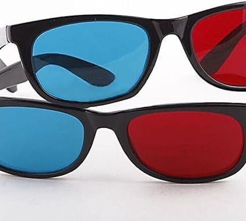 نظارات ثلاثية الأبعاد باللونين الأحمر والأزرق ، إطار فيديو تلفزيوني أبعاد الأبعاد الأبعاد ثلاثية الأبعاد. in Kuwait