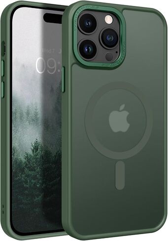 Bentoben Magnetic for iPhone 14 Pro Case [متوافق مع Magsafe] شفاف Matte 14 Pro Phone Case Slim Shockproof Women Men Girls Boys Cover Cover for iPhone14 Pro 6.1 "، Forest Green in Kuwait