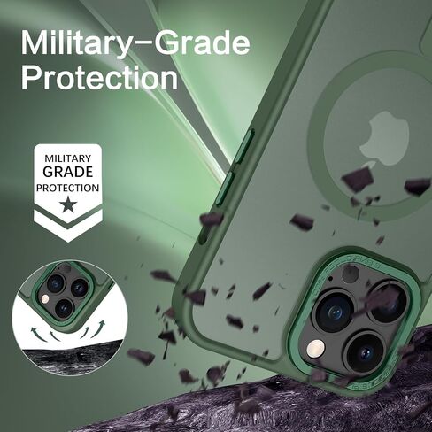 Bentoben Magnetic for iPhone 14 Pro Case [متوافق مع Magsafe] شفاف Matte 14 Pro Phone Case Slim Shockproof Women Men Girls Boys Cover Cover for iPhone14 Pro 6.1 "، Forest Green in Kuwait