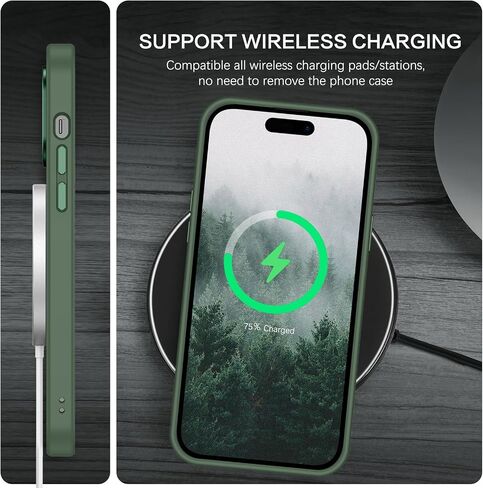 Bentoben Magnetic for iPhone 14 Pro Case [متوافق مع Magsafe] شفاف Matte 14 Pro Phone Case Slim Shockproof Women Men Girls Boys Cover Cover for iPhone14 Pro 6.1 "، Forest Green in Kuwait