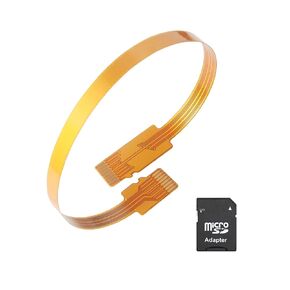 Micro SD Card Male to Micro SD Card Male Extension Cable Adapter Micro SD Card FPC Flexible Dual Male Adapter Cable External Inspection Micro SD Card Holder Extension Cable (7.9in/20cm)
