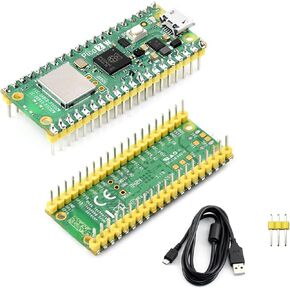Pico 2 W with Pre-Soldered Header Compatible with Raspberry Pi Pico 2 W Microcontroller Board, 2.4GHz 802.11n Wireless LAN WiFi 4 and Bluetooth 5.2, Based on RP2350 Dual-Core & Dual-Architecture