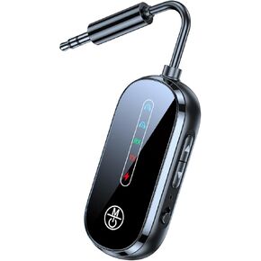 Airplane Bluetooth Adapter for 2 AirPods/Headphones, KAIY Bluetooth 5.4 Audio Transmitter Receiver, Wireless Transmitter for TV Dual Link, 3.5mm Aux to Adapter for PC/Car/Gym/Home Stereo