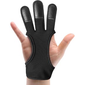 JBM Archery Glove Three Finger Leather Protective Gloves Archery Shooting Gloves, 3 Size