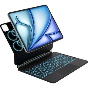 Keyboard Case for iPad Air 11 inch (2024 M2) & iPad Pro 11 inch (4th/3rd/2nd/1st Gen),Magic Keyboard for iPad Air 5th/4th Gen with 7 Colors Backlight,Multi-Touch Trackpad,Auto Sleep/Wake(Black)