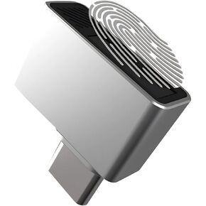 USB C Fingerprint Reader, 360° Detection Mini Fingerprint Scanner 0.5s Touch Speedy Matching Portable Biometric Scanner USB Security Key for Password and File Encryption